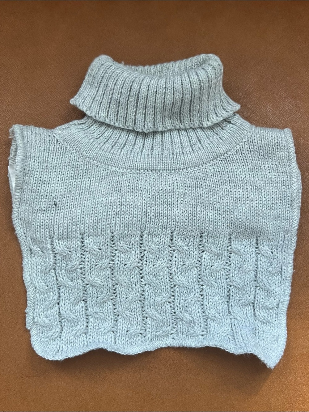 So Cute Baby Toddler Grey Cable Knit Neck Warmer Turtleneck Collar Dickey NWOT
